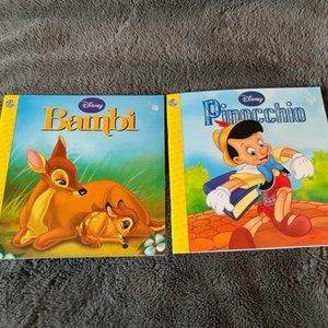 2/$30 Disney Classics Collection Pinocchio and Bambi Paperback Books NWOT